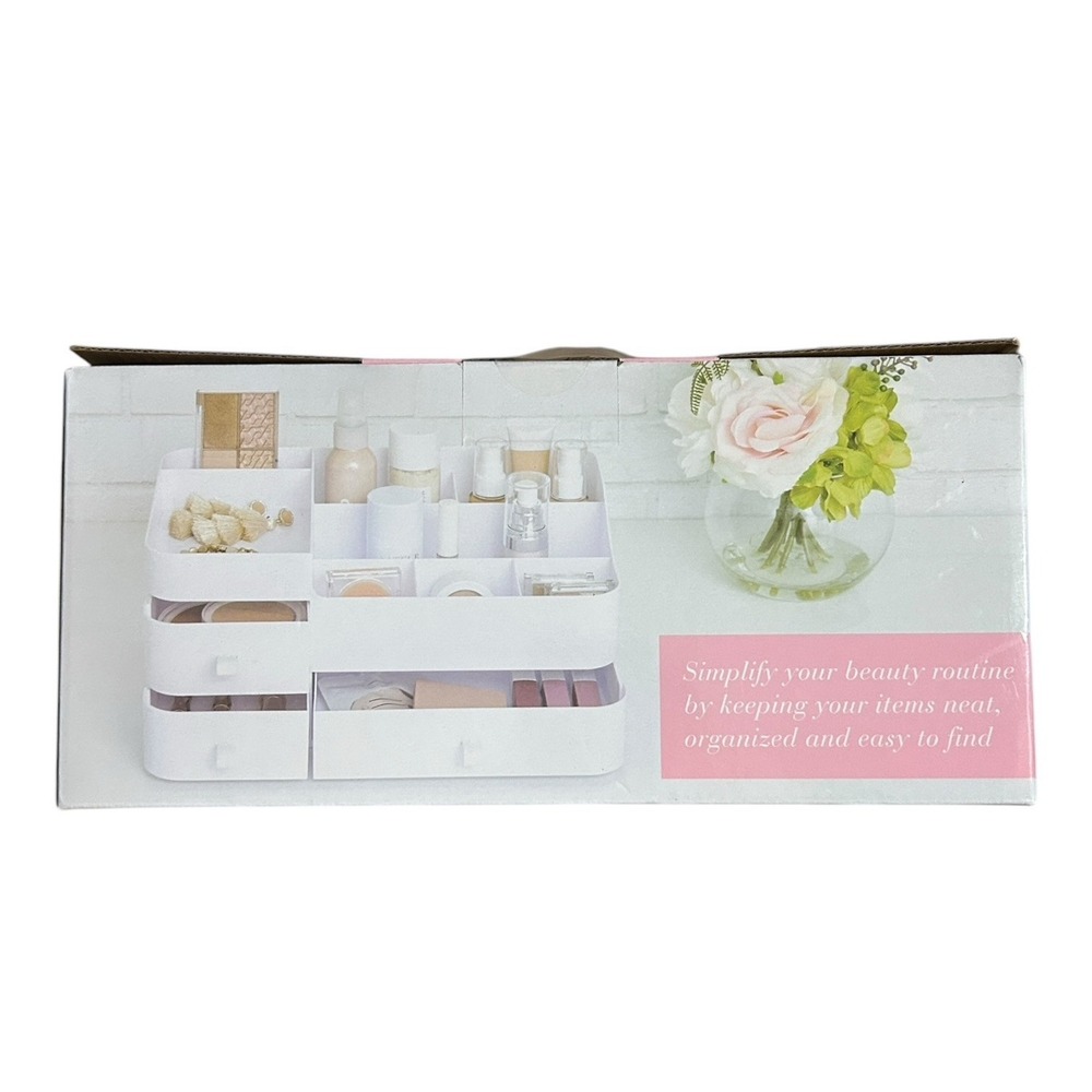 Thinkspace Beauty White Beauty Organizer w/ 3 Draws